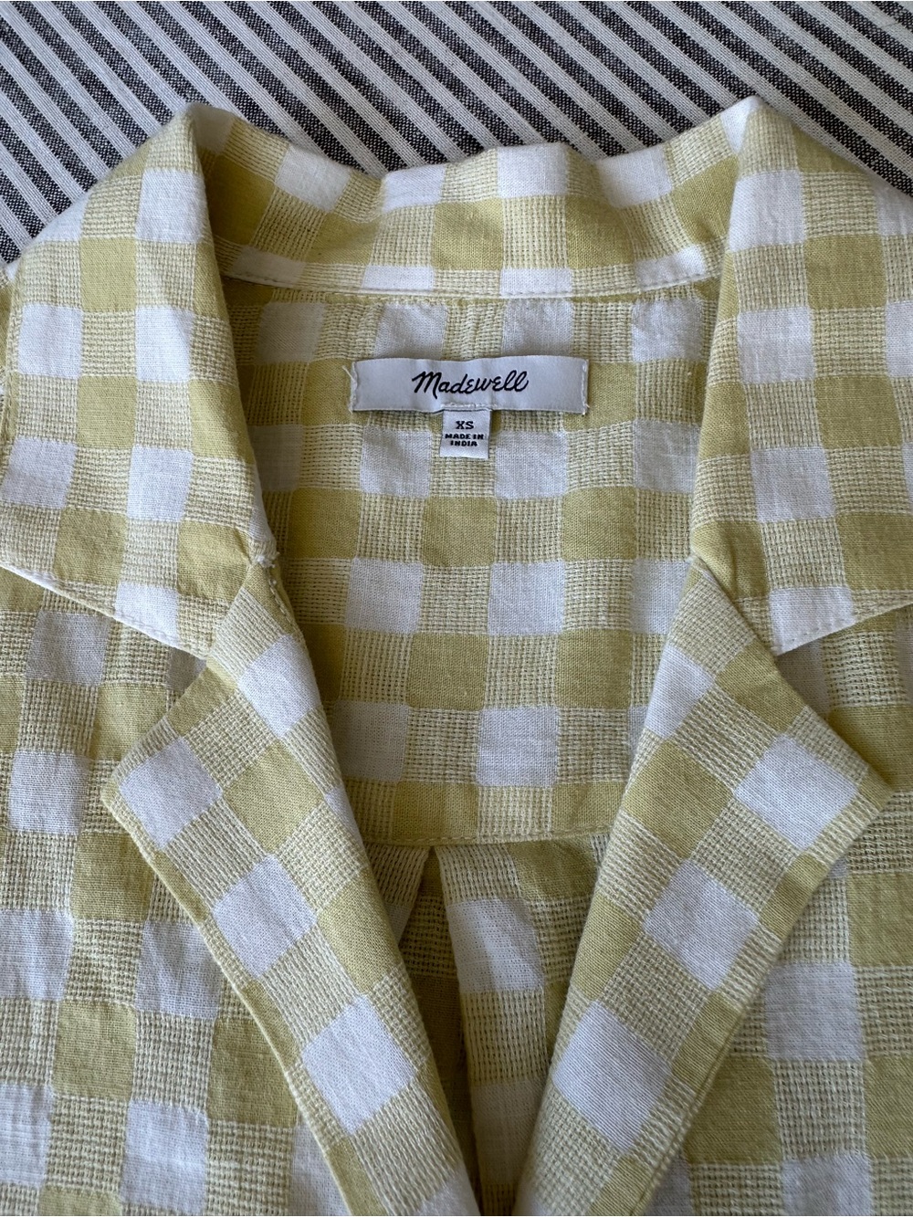 Madewell Yellow and White Gingham Button-Down Shirt - Picture 2 of 7